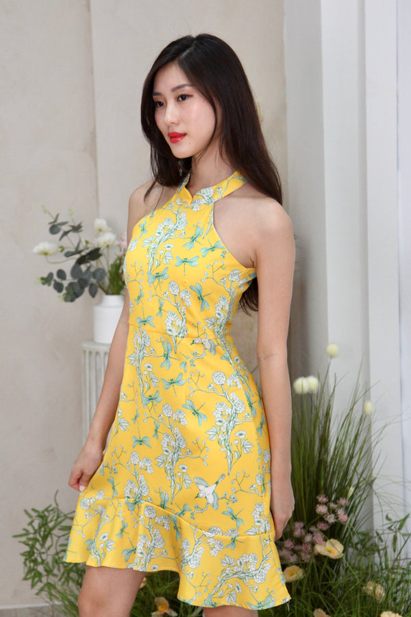 Peony Glow Halter Dress