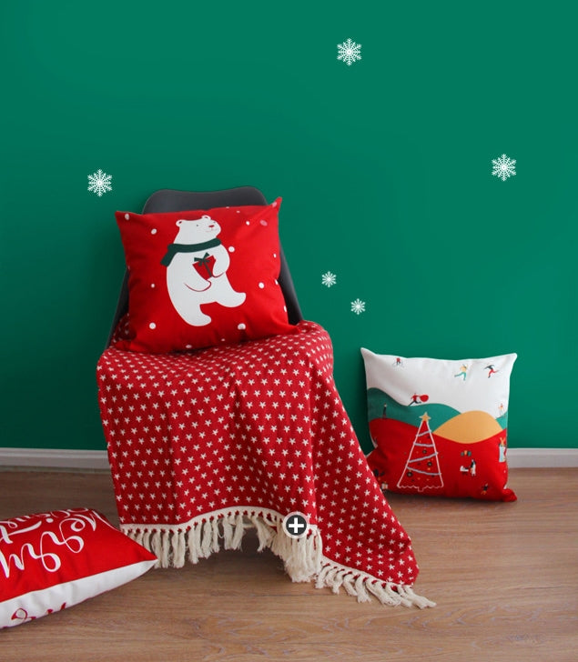 Flannel Double Sided Printed Christmas Cushion Covers X657
