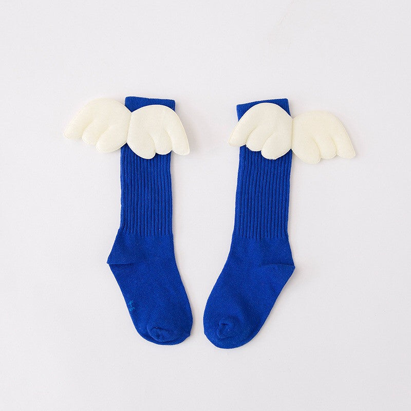 1-6Y Kids Knee High Long Blue Socks with Wing A3253L10
