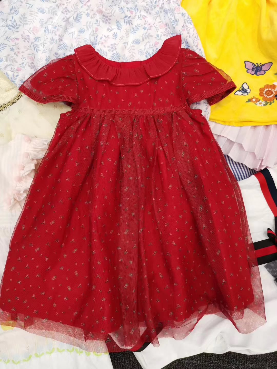 1-8Y Girls Red / Checker Party Dress G20127A / G20129F