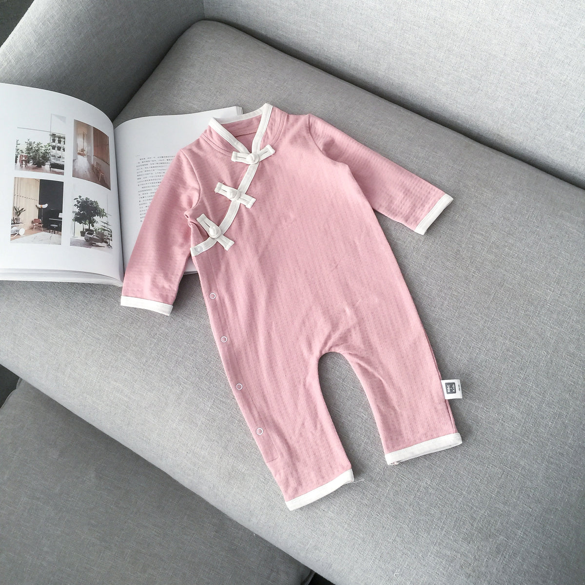 0-2Y Baby Pink Kungfu Bodysuit A400C42G