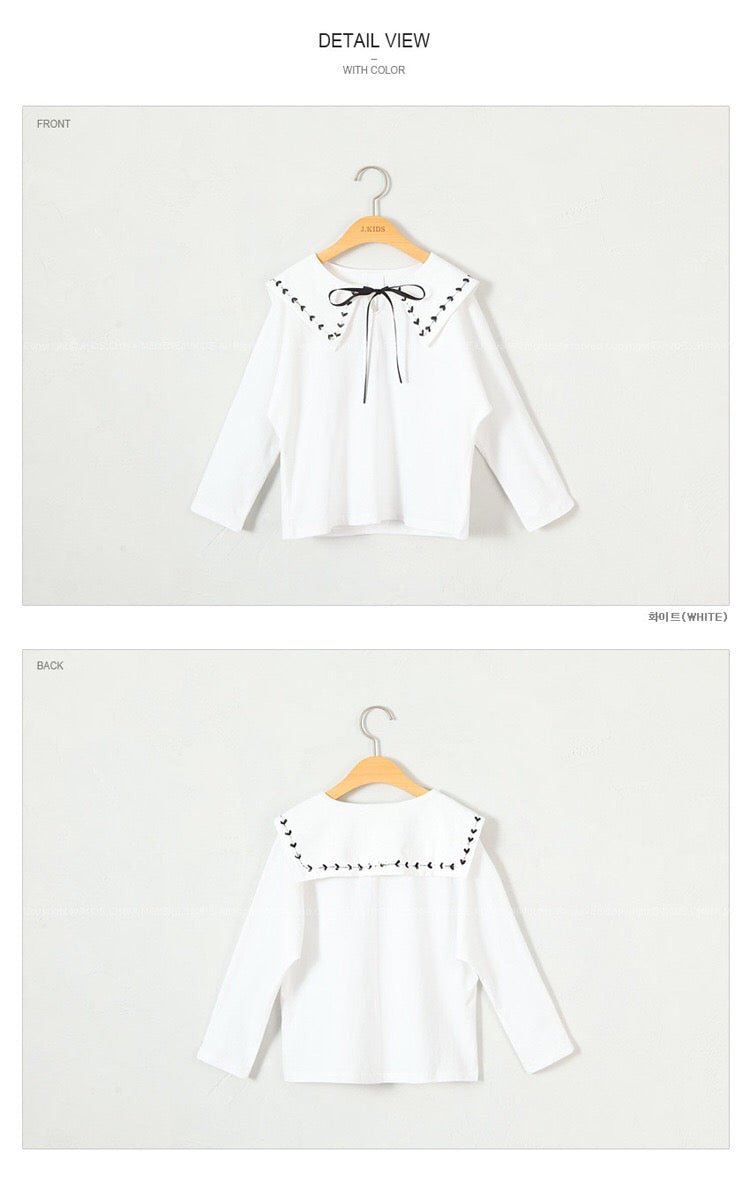 3-15Y Girls White Feminine Shirt G2104B (Mother size available)