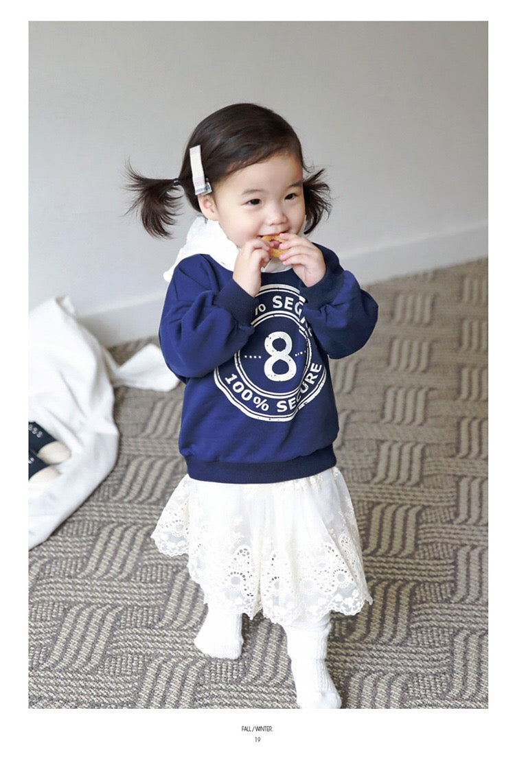 1-6Y Kids Blue Sweater Lace Hoodies A42111B