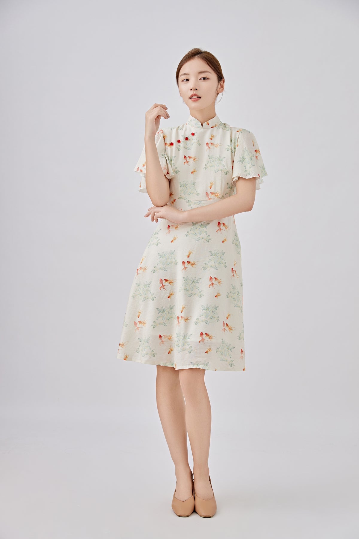 Goldfish Ladies Flutter Sleeves Cheongsam