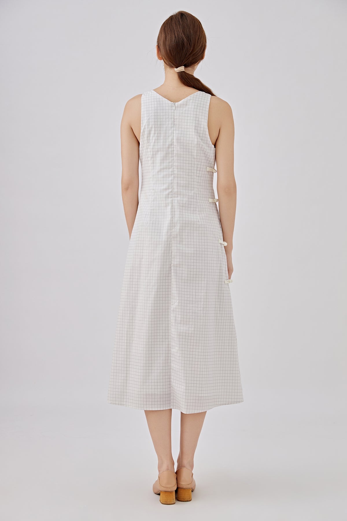 Minimalist Plaid Ladies A-line Tank Cheongsam