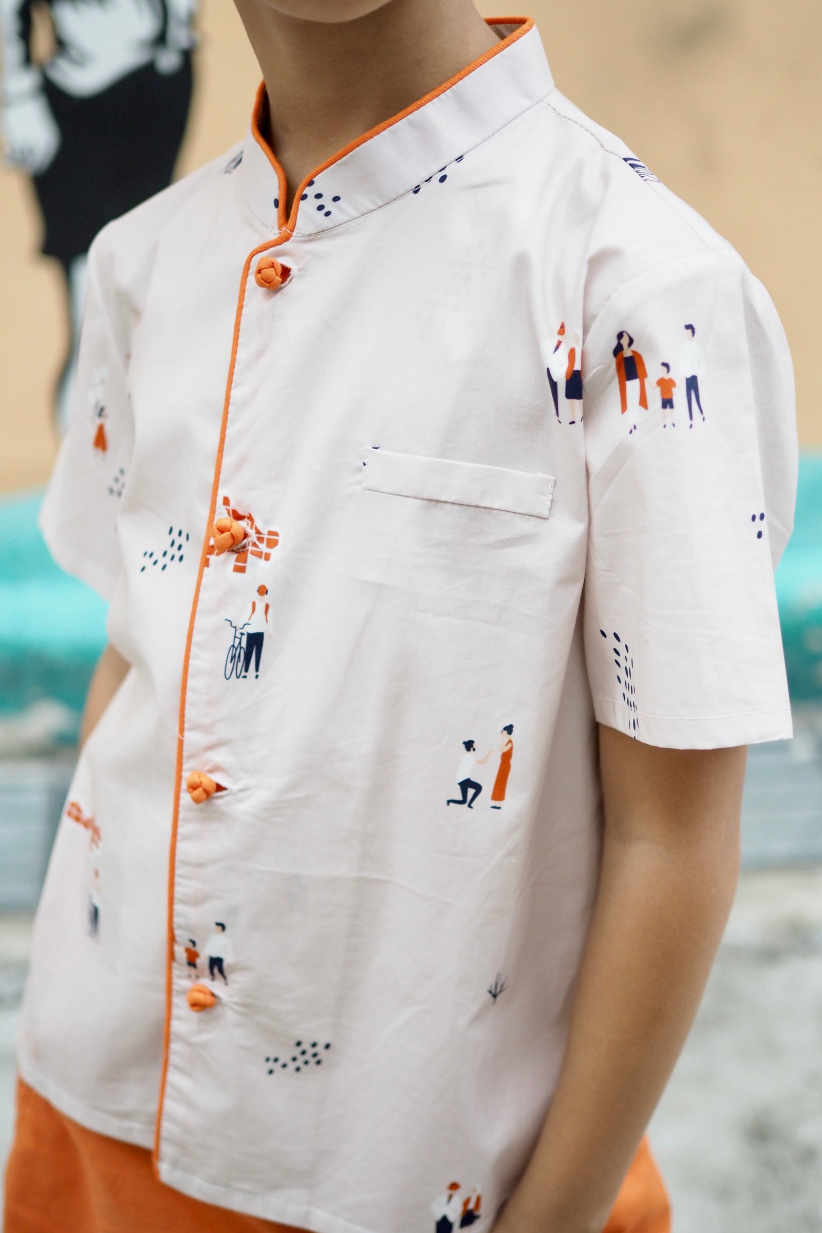 Chinese Wave Boys Mandarin Collar Shirt A200CEE22FS - Pocketpig Diary