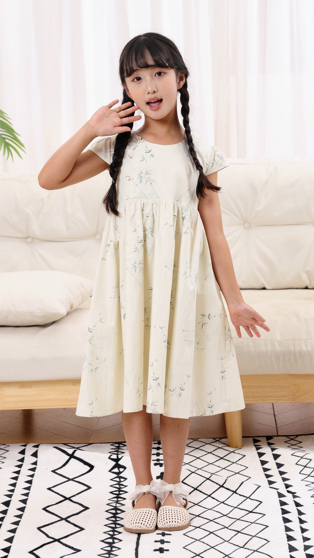 Bamboo	Girls Cheongsam Maxi Dress