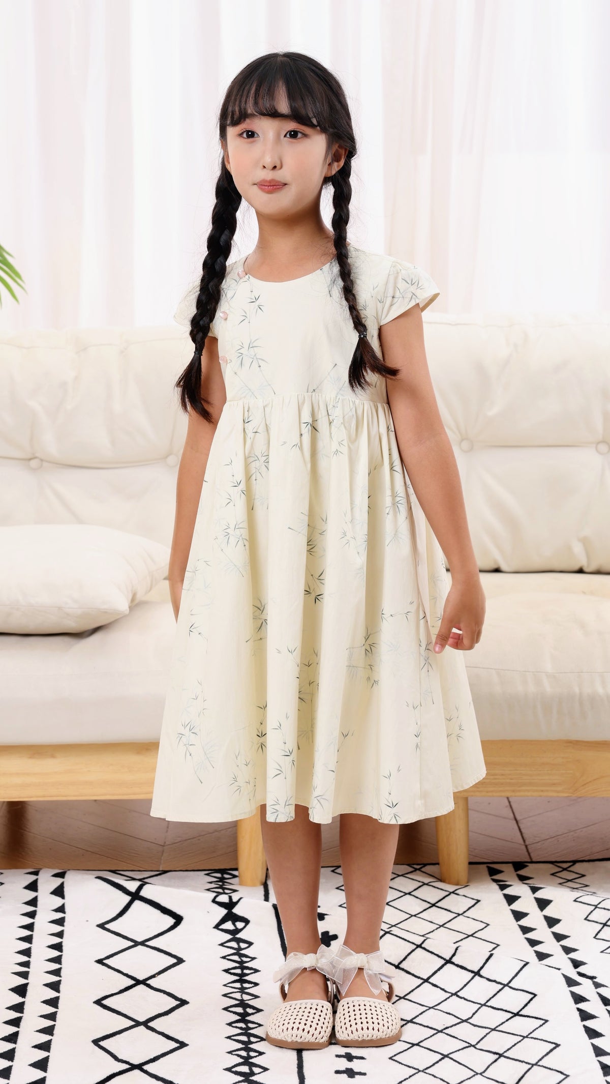 Bamboo	Girls Cheongsam Maxi Dress