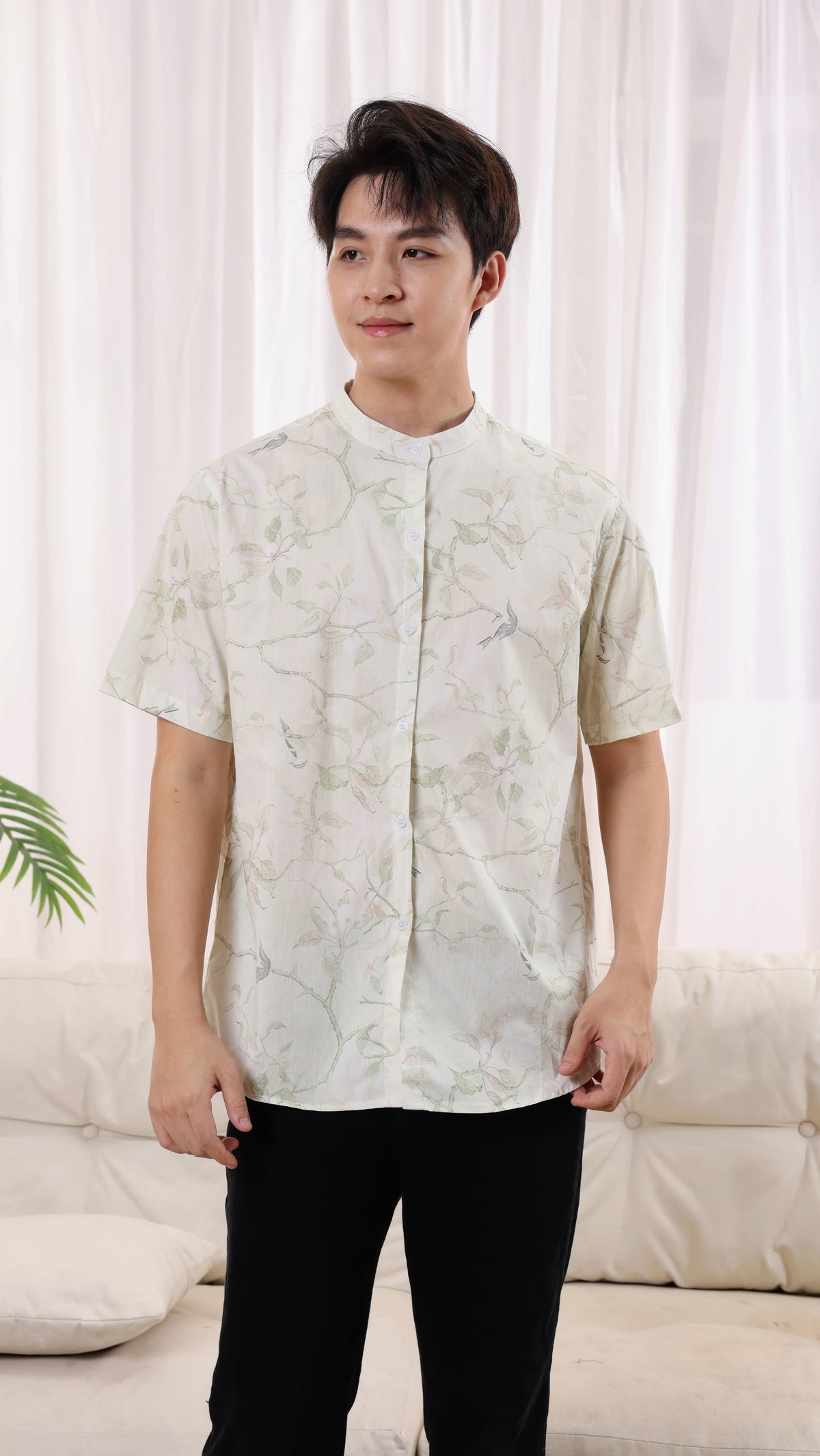 Dove Men Mandarin Collar Shirt