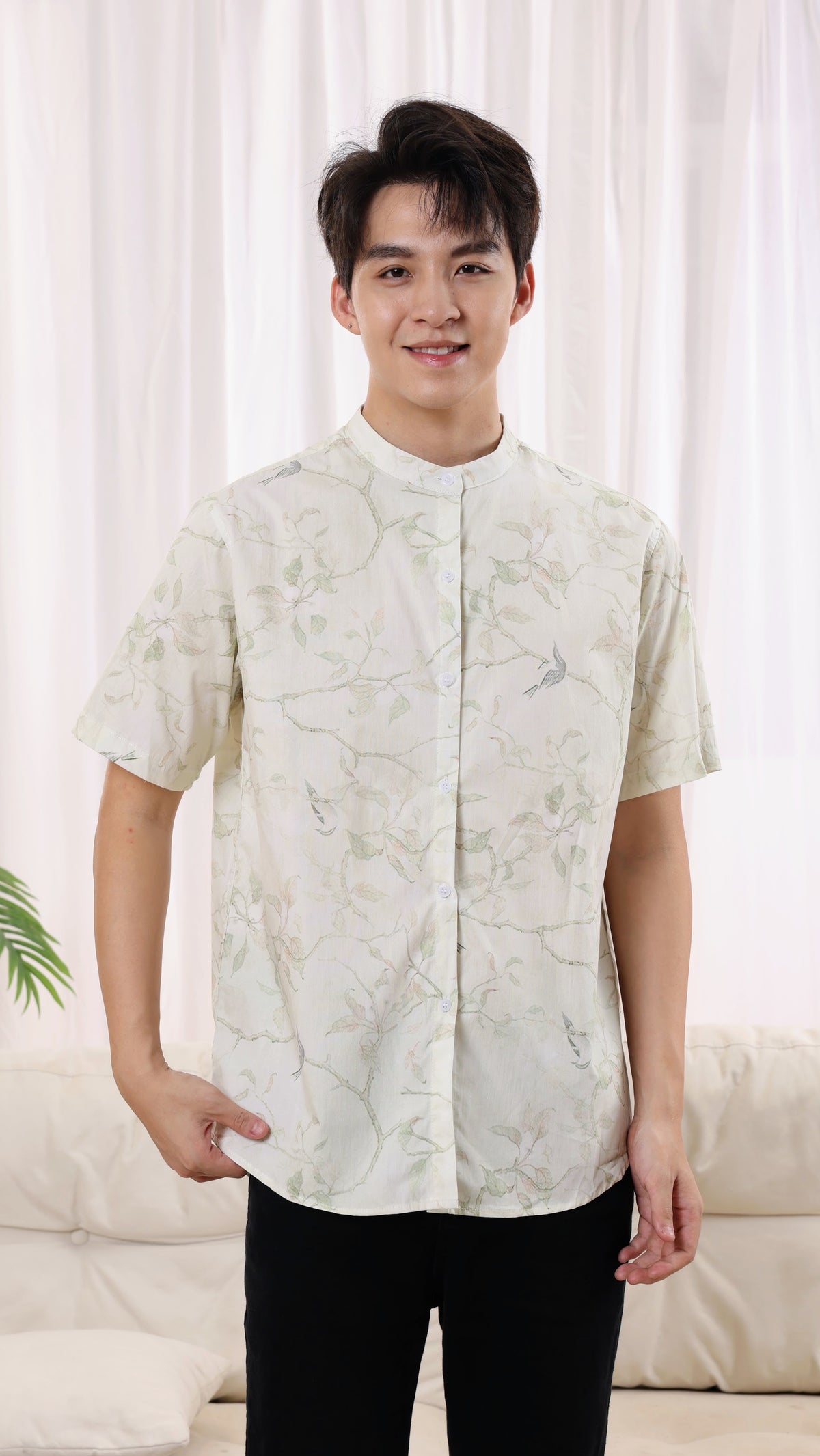 Dove Men Mandarin Collar Shirt