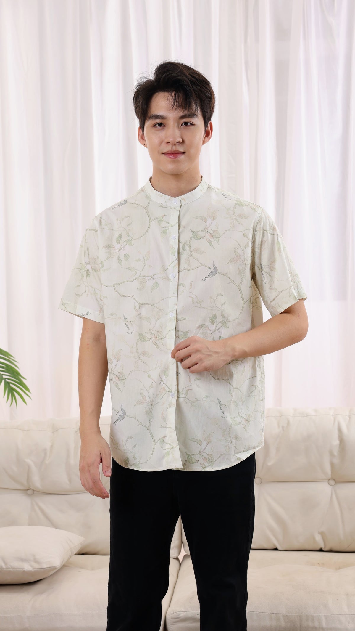 Dove Men Mandarin Collar Shirt