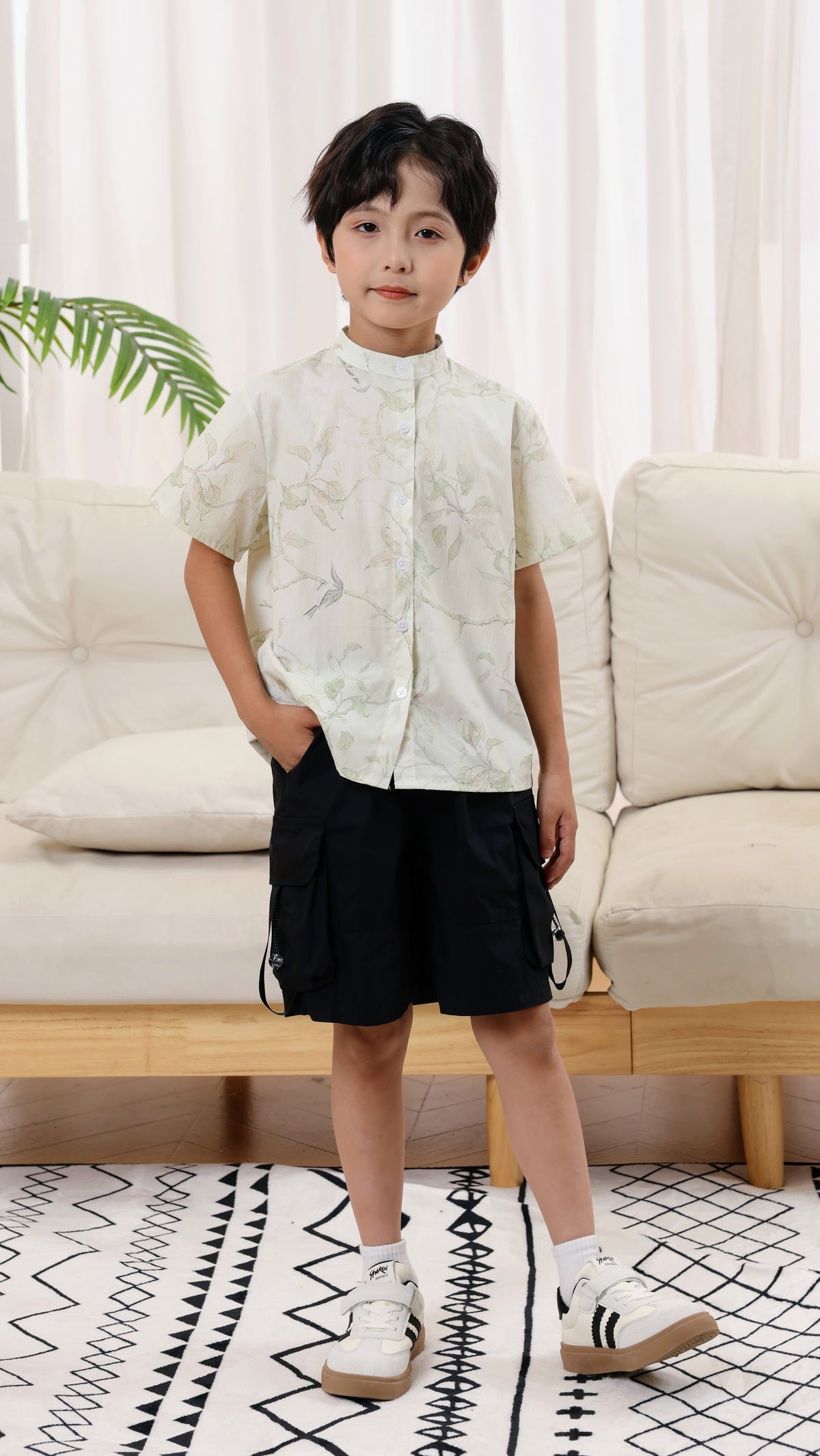 Dove Boys Mandarin Collar Shirt