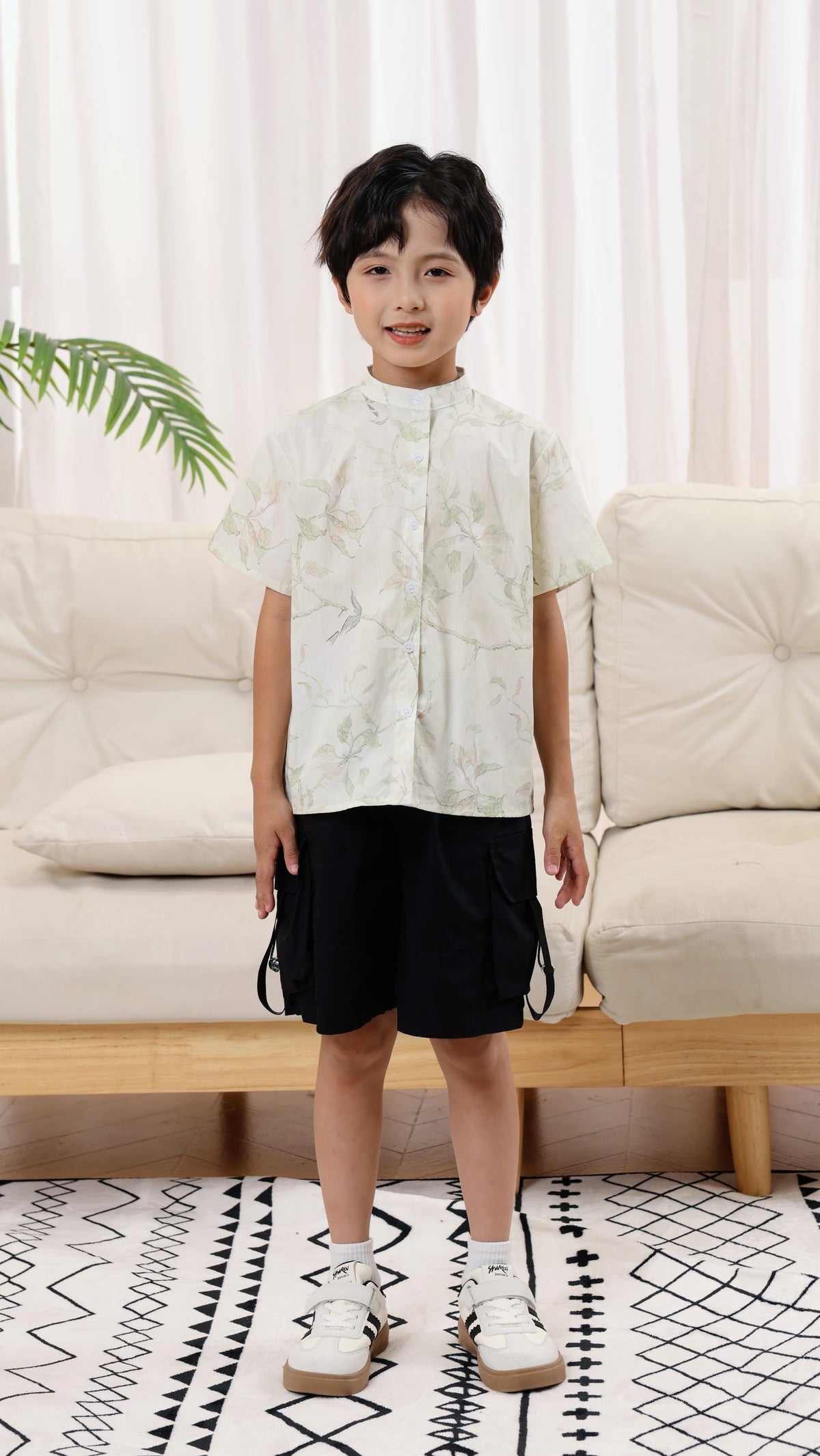 Dove Boys Mandarin Collar Shirt
