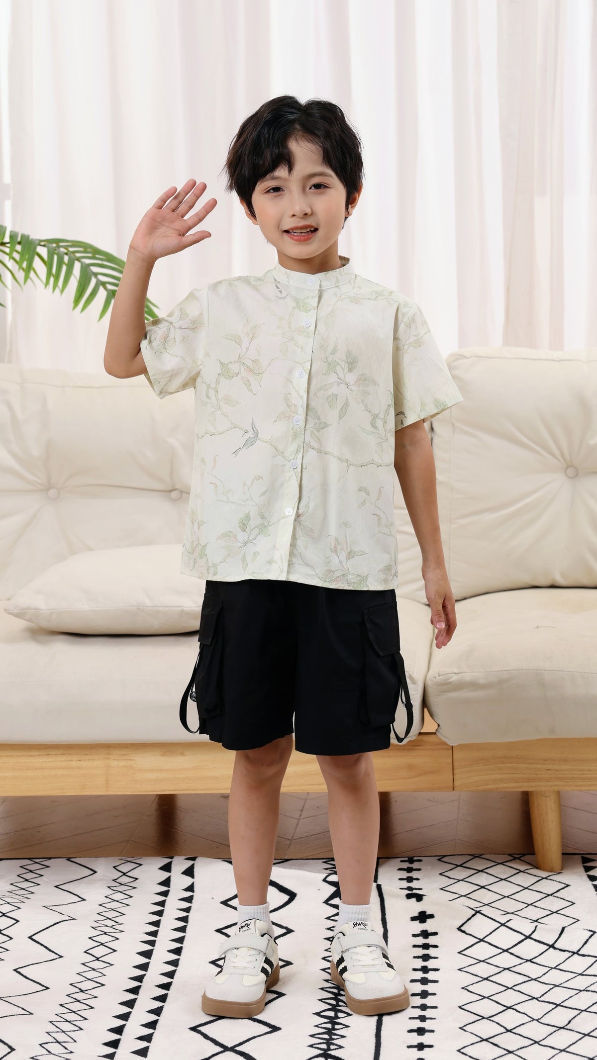 Dove Boys Mandarin Collar Shirt
