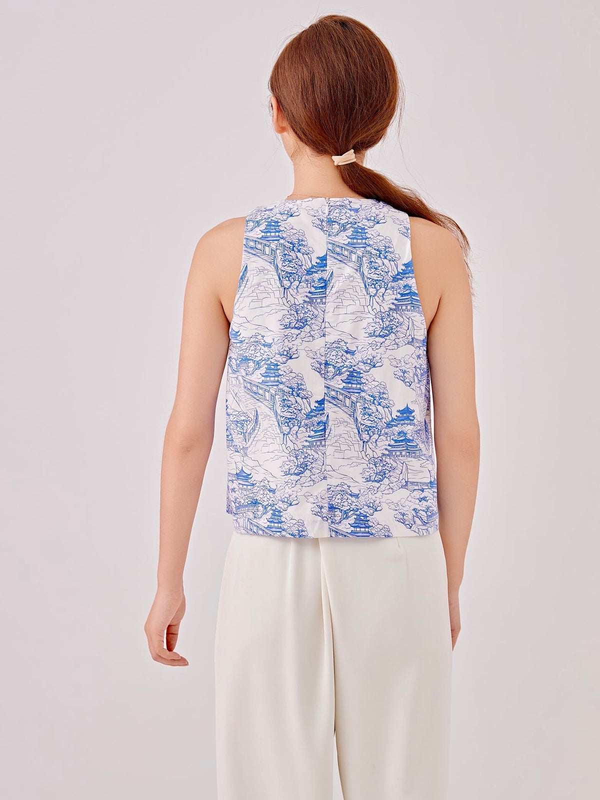 Chinoiserie Ladies Side Tie Top