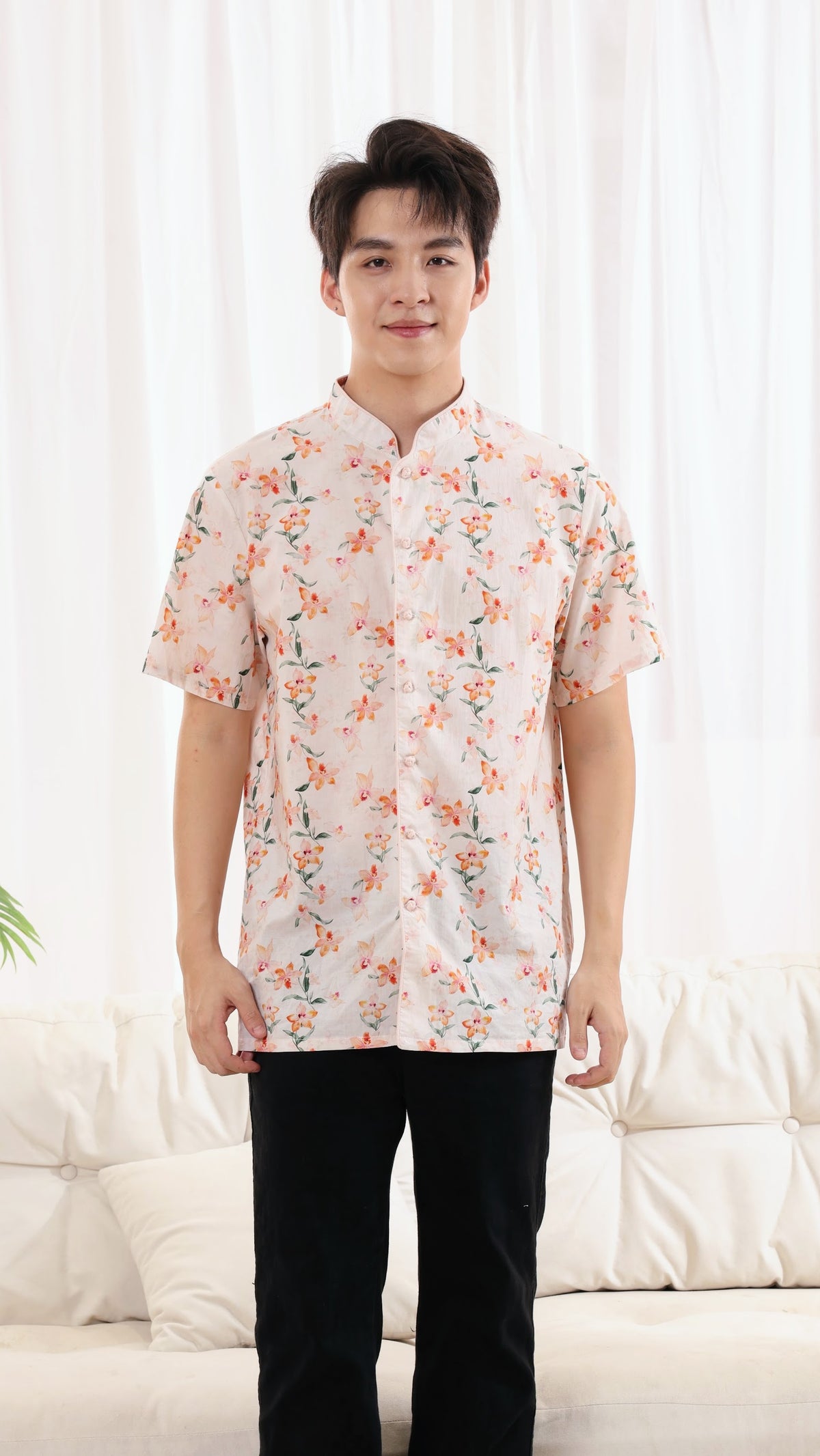 Orchid Men Mandarin Collar Shirt