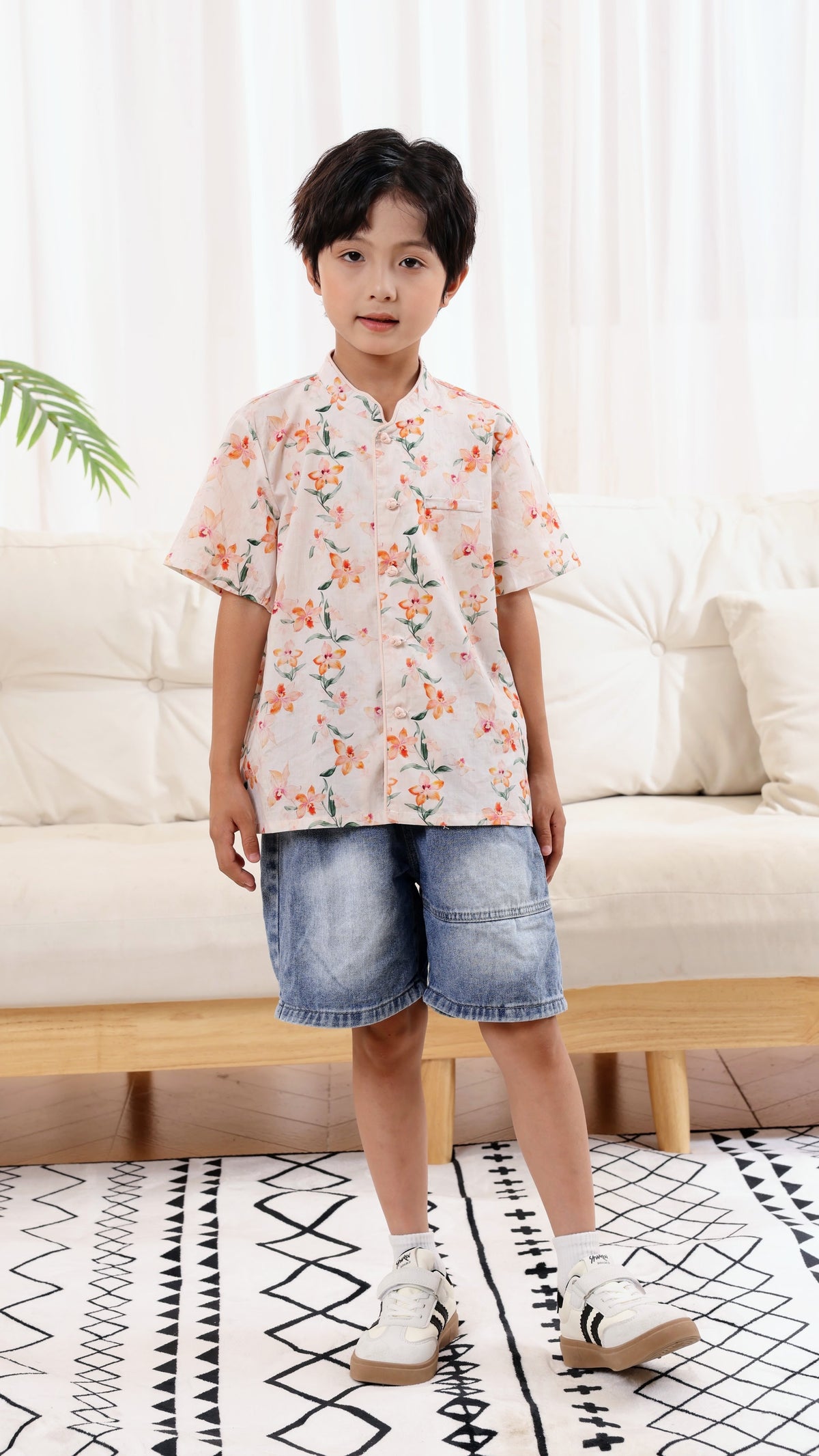Orchid Boys Mandarin Collar Shirt