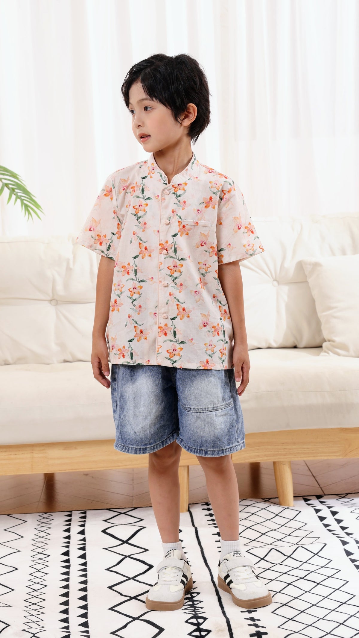 Orchid Boys Mandarin Collar Shirt