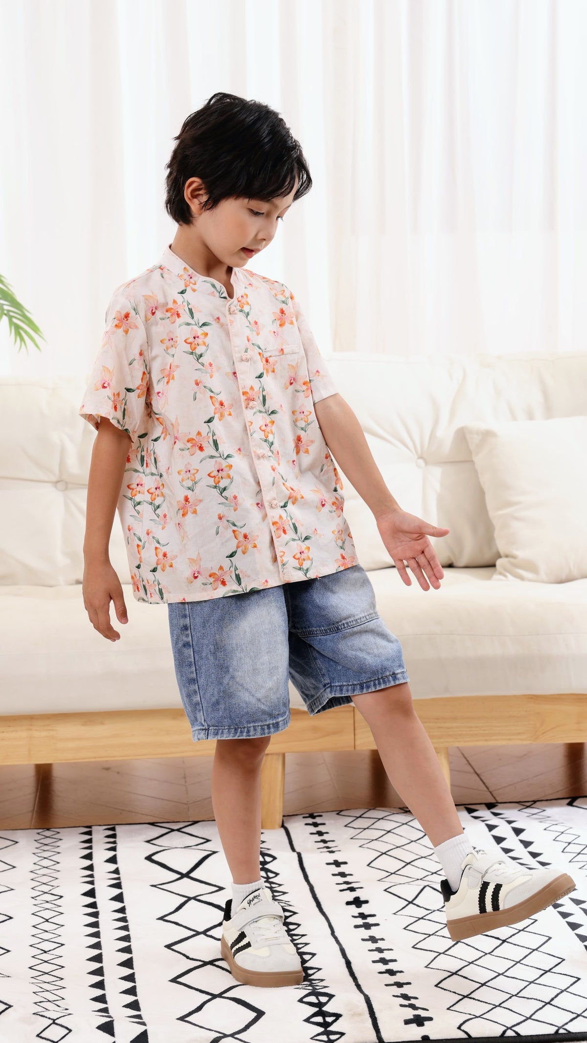 Orchid Boys Mandarin Collar Shirt