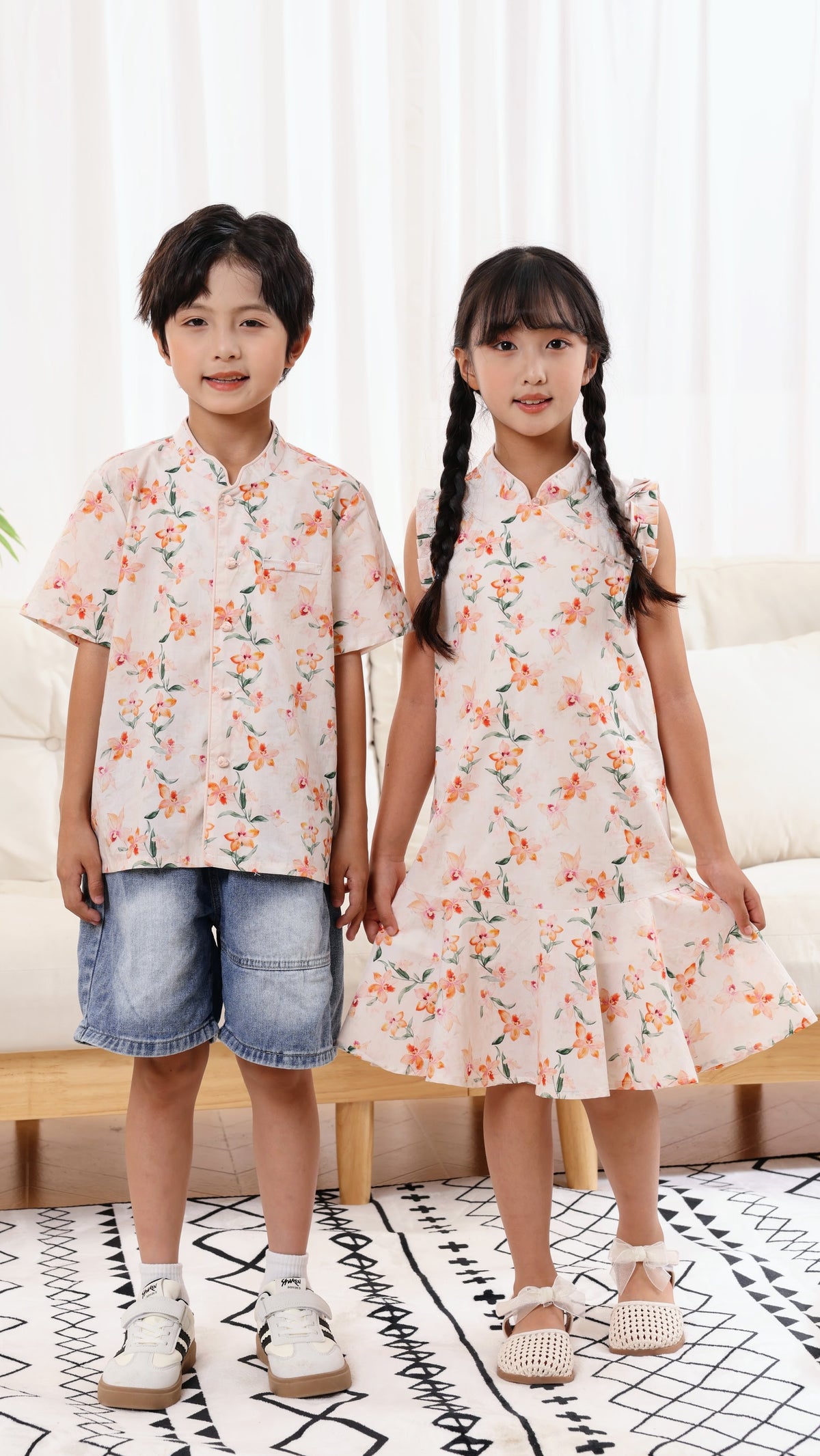 Orchid Girls Ruffle Hem Cheongsam