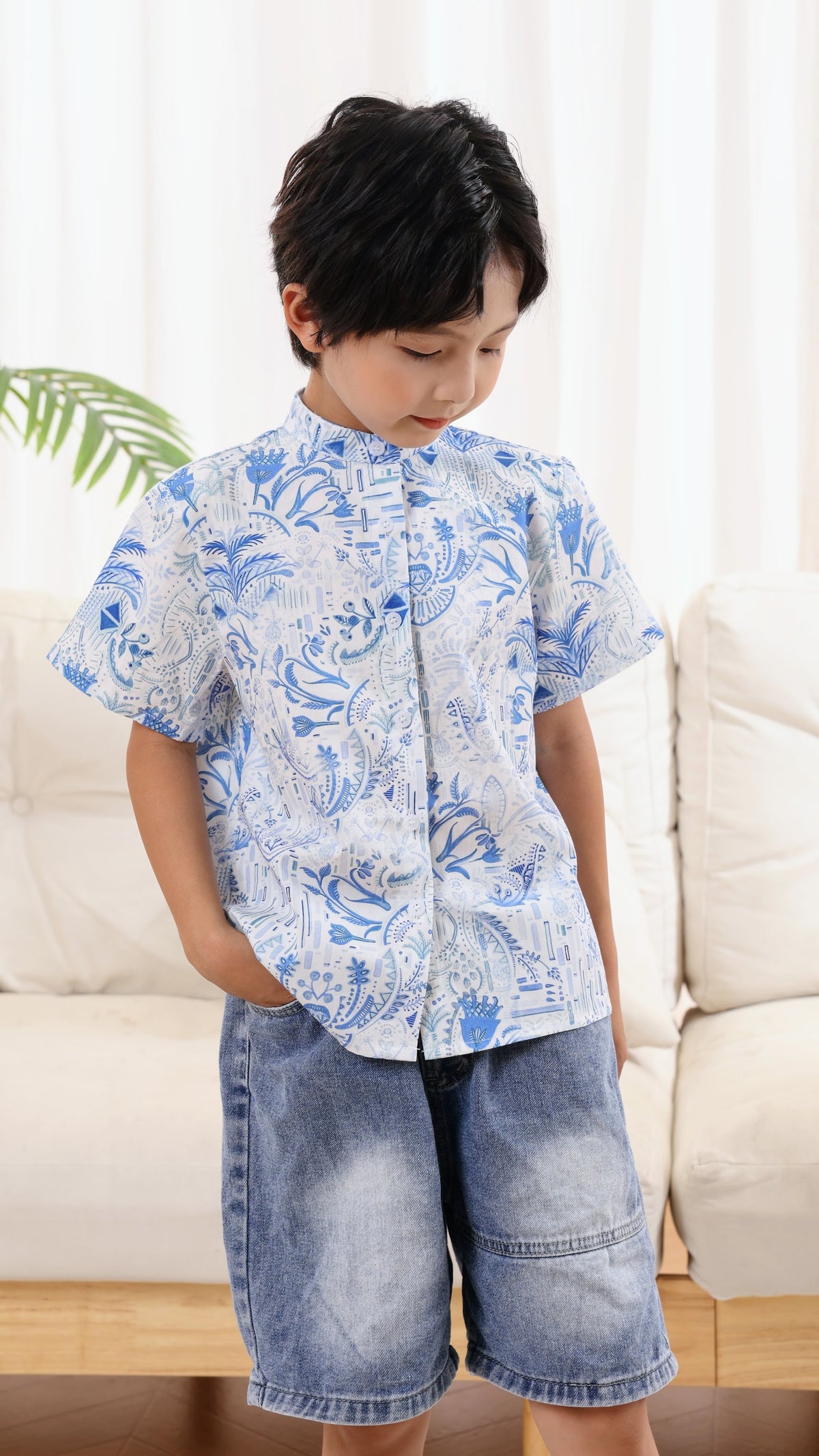 Porcelain Boys Mandarin Collar Shirt