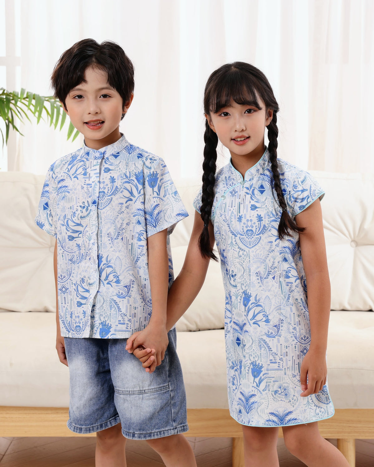 Porcelain Girls Cheongsam Flare Dress