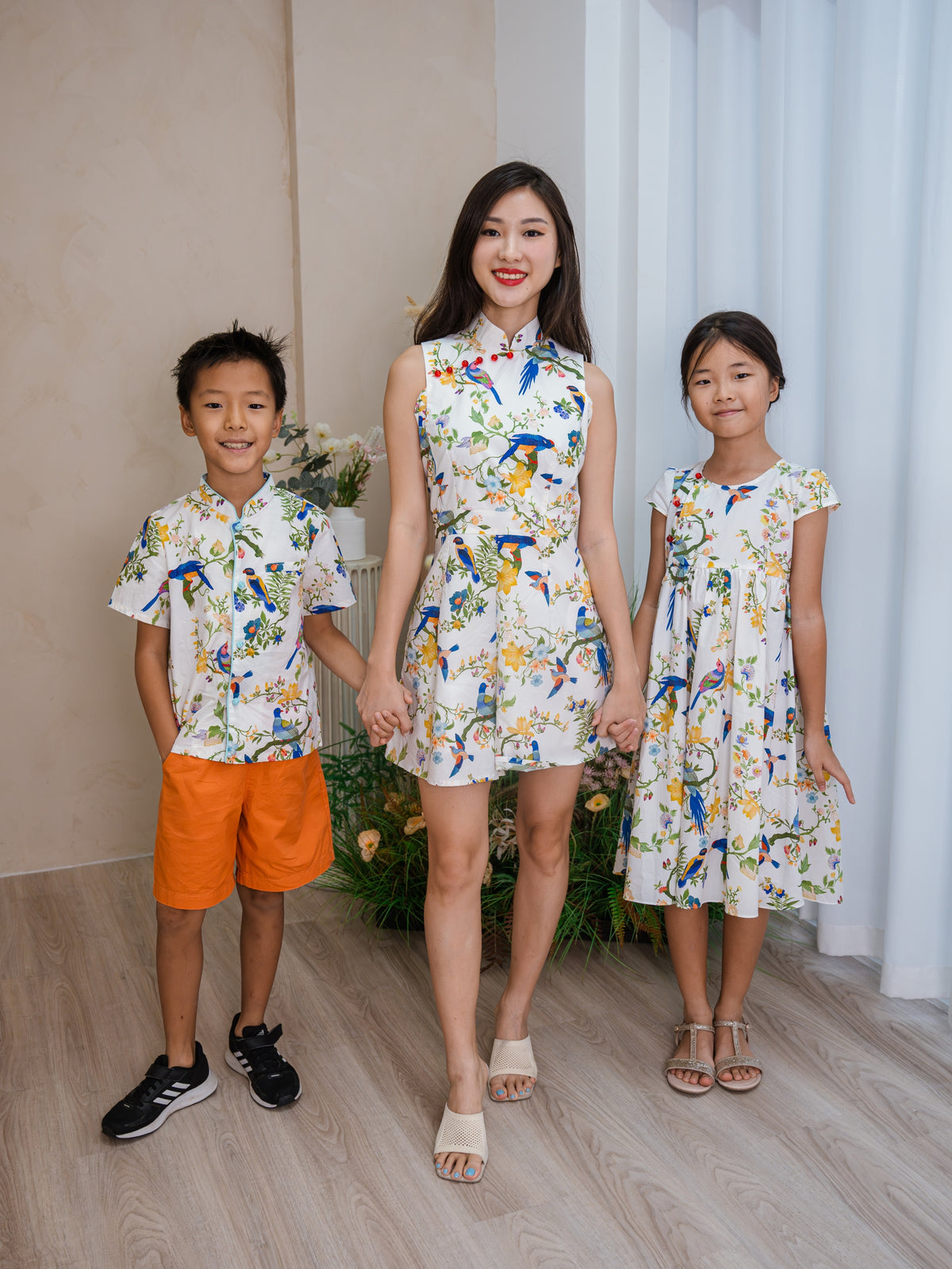 Spring Garden Girls Cheongsam Maxi Dress