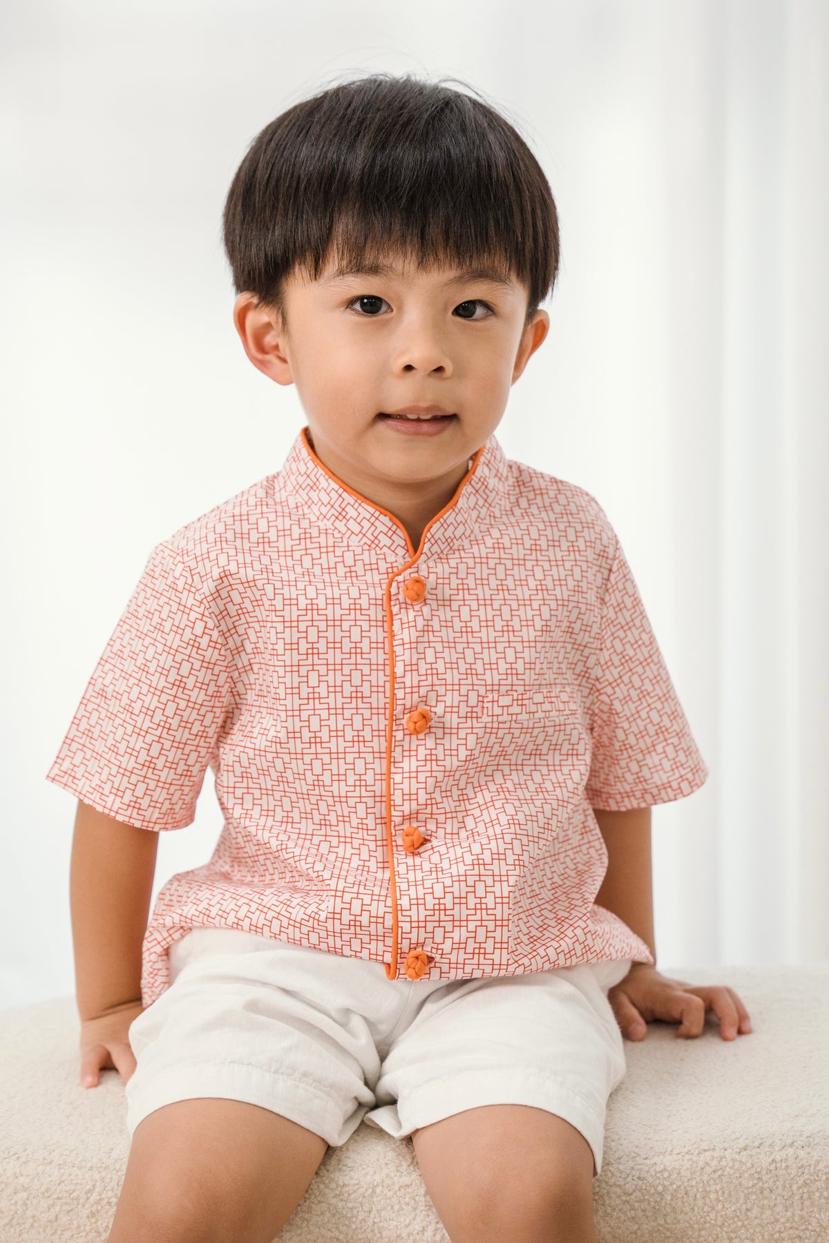 Chinese Window Boys Mandarin Collar Shirt