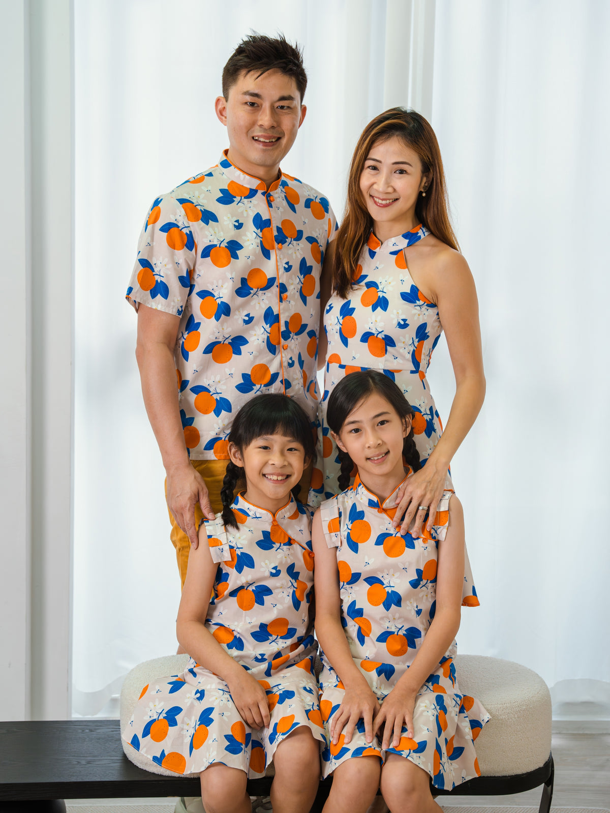 Tangerine Blossom Ladies Halter Neck Ruffle Hem Cheongsam Dress