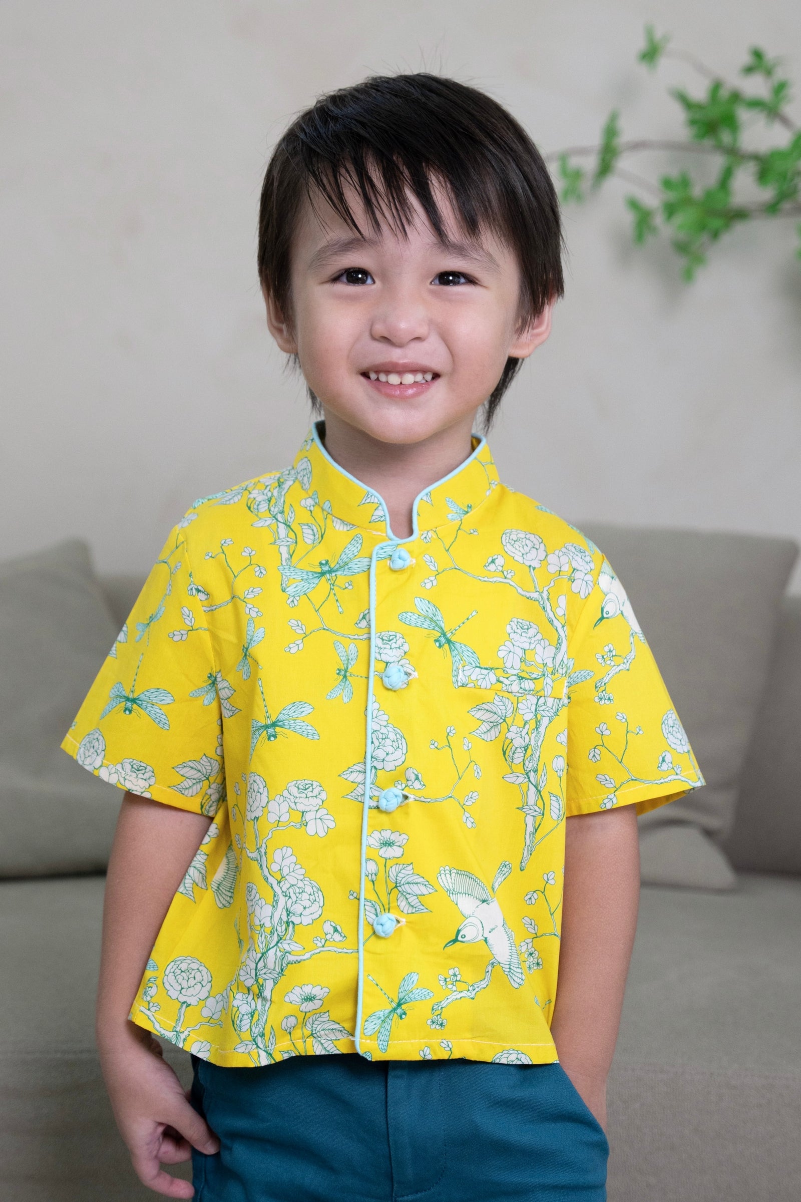 Chinese Wave Boys Mandarin Collar Shirt A200CEE22FS - Pocketpig Diary