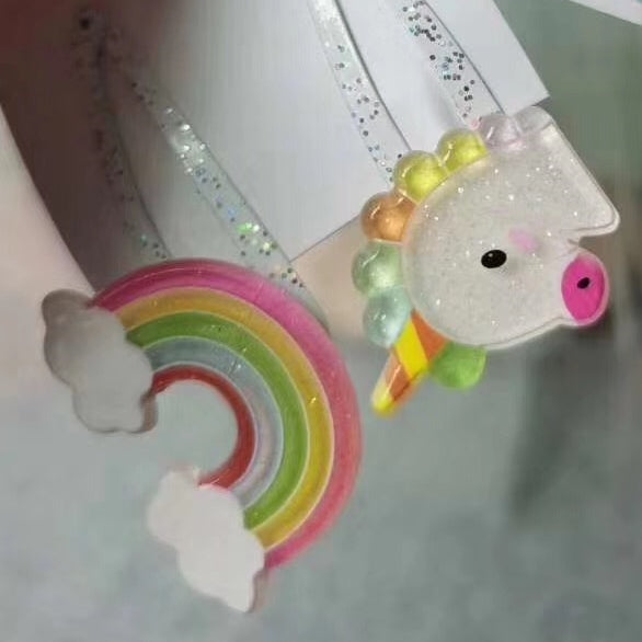 Kids Rainbow and Unicorn Hairclip Set A323G121A