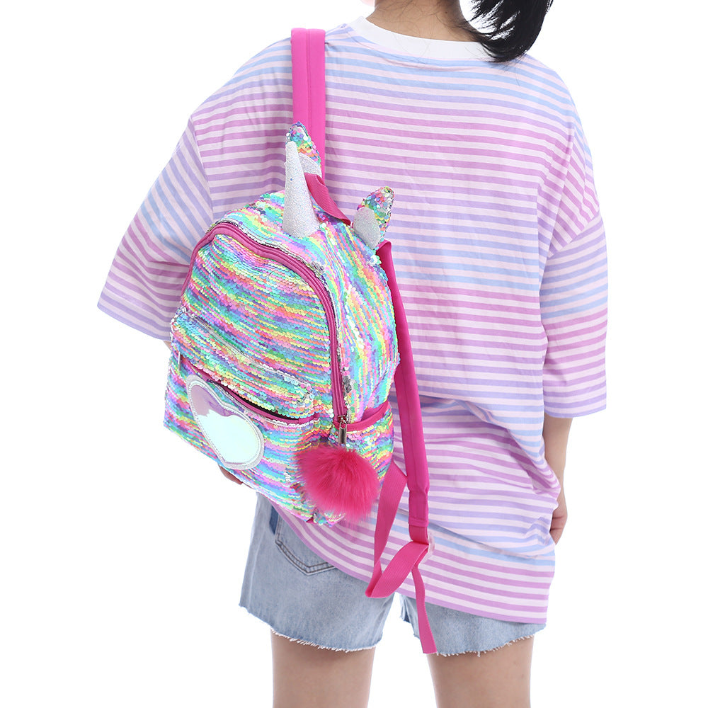 Kids Unicorn Sequins Backpack D2072B
