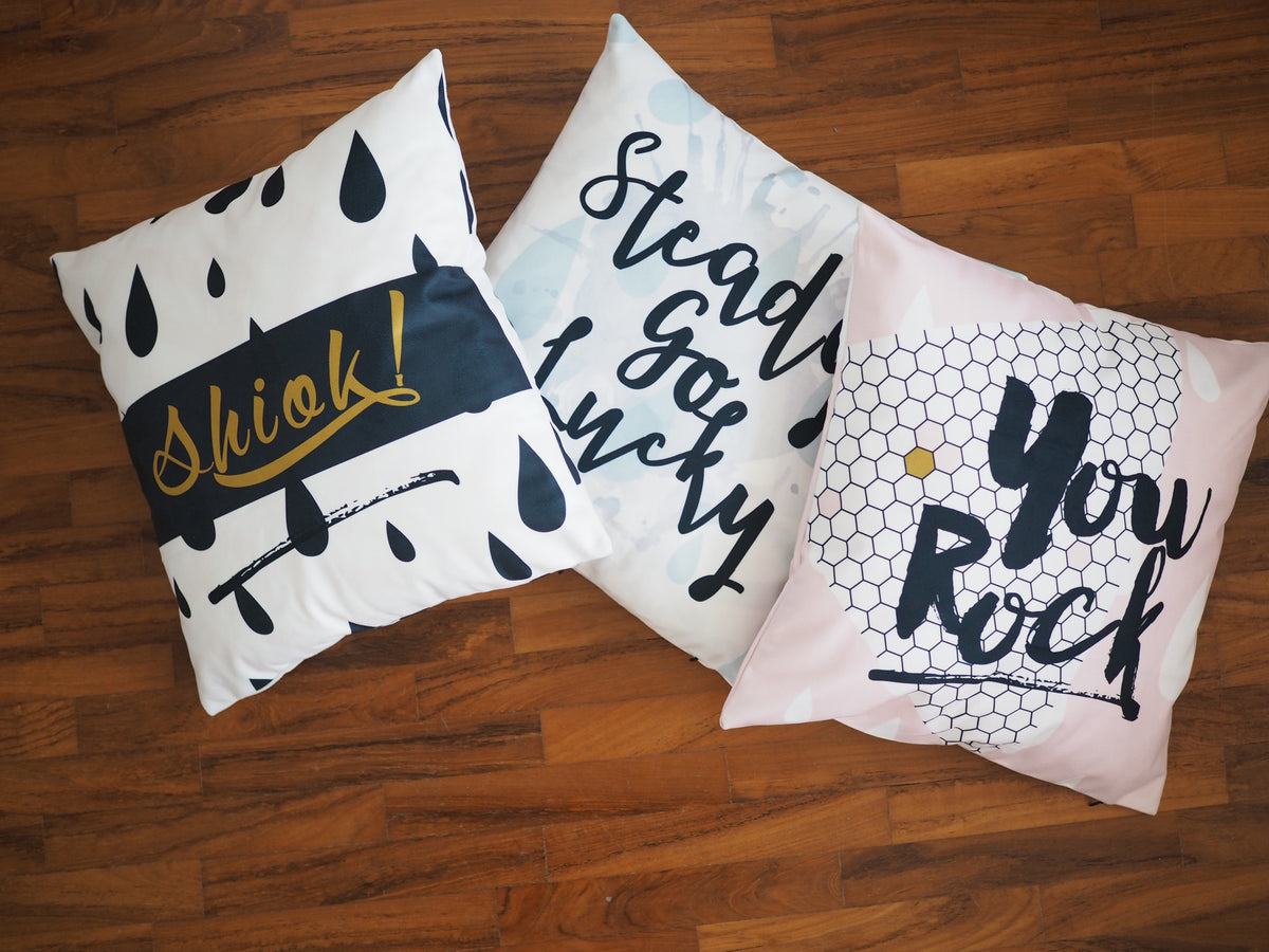 Flannel Double Sided Printed Singlish Cushion Covers PPD665C