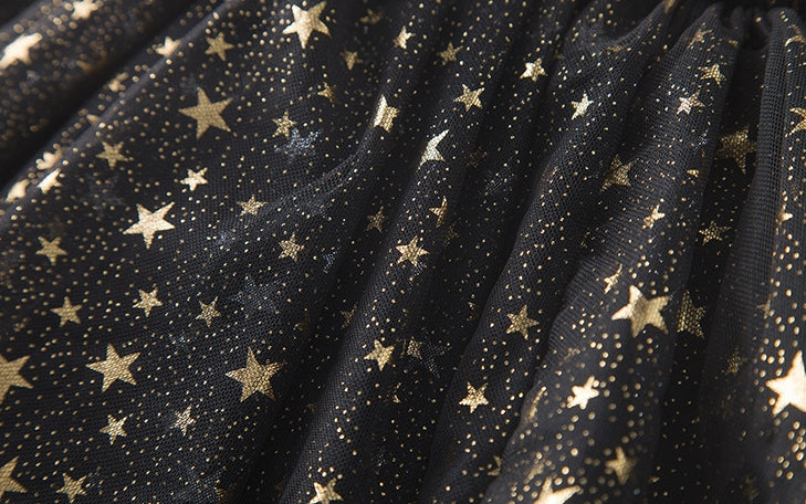 2-7Y Black Glitter Tutu Skirt A2042D