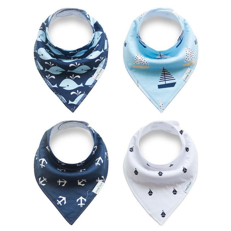 Set of 4 Baby Bandana Drool Bibs with Adjustable Snaps A321AE