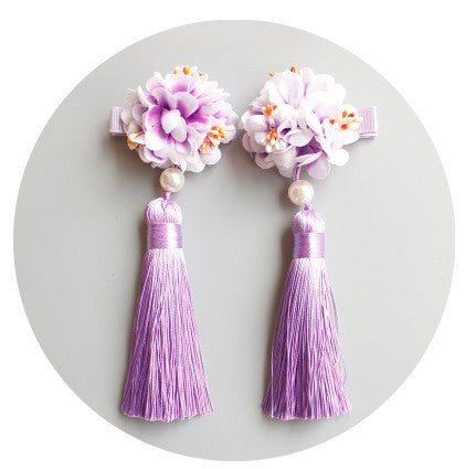 Kids Chinese Flower Pair of Hairclips A323G88J / A323G88K / A323G88L / A323G88M / A323G88N