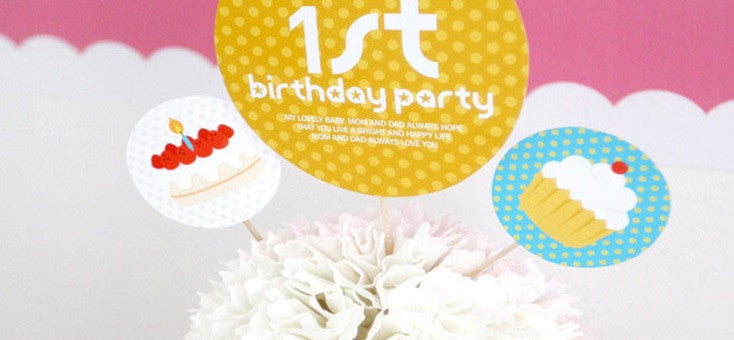 Party Cake Topper Set 1st Birthday Party A7032C