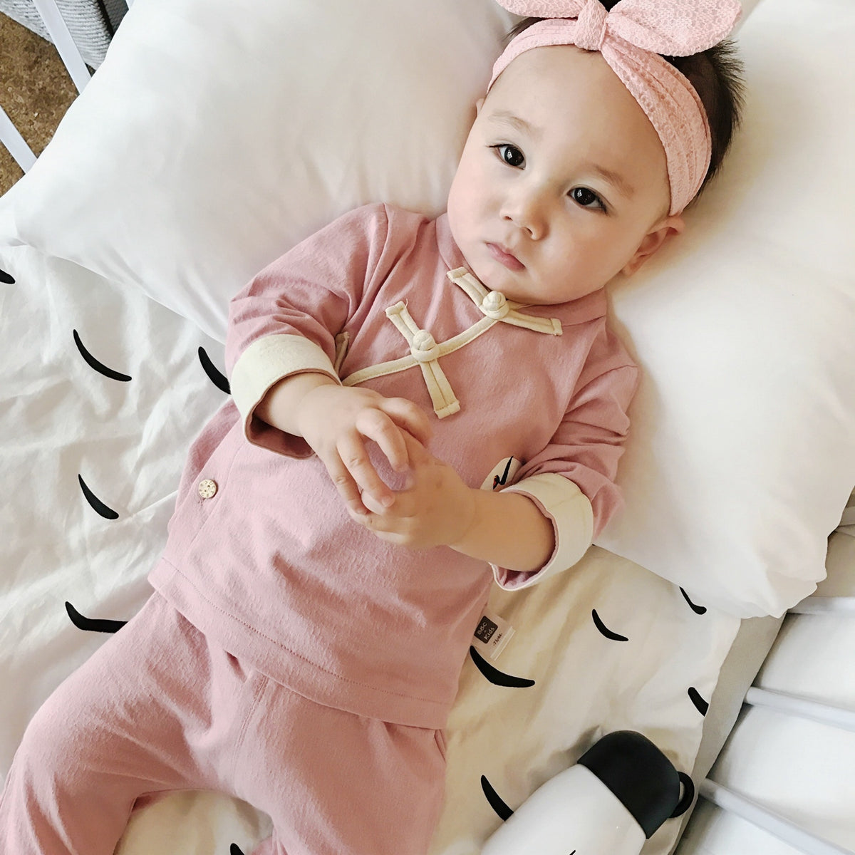 0-2Y Baby Pink Kungfu Top and Bottom 2pcs Set A400C42E
