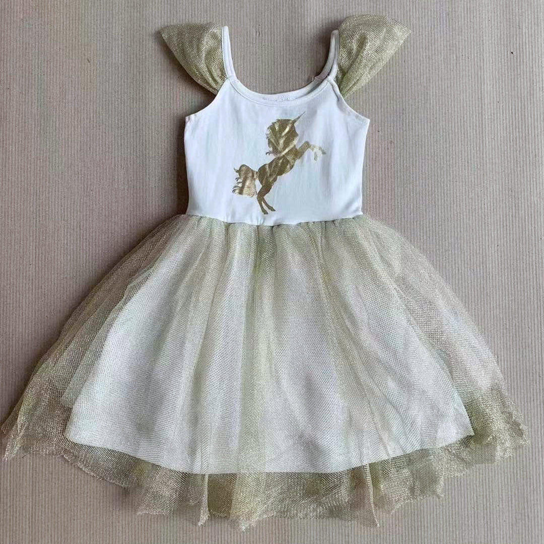 Girls Unicorn Tulle Dress A20144A