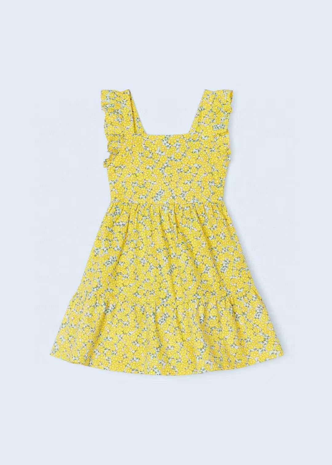 Girls Yellow Floral Dress A20144B