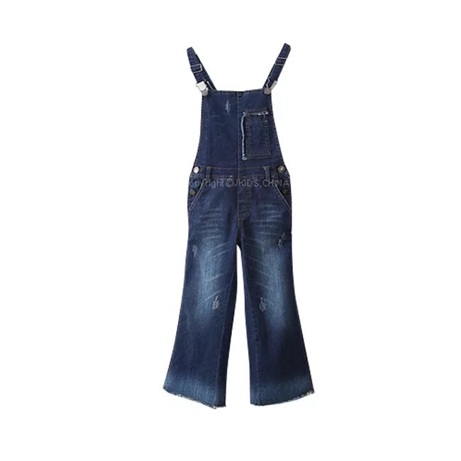3-15Y Girls Denim Jeans Jumper Overall G224K