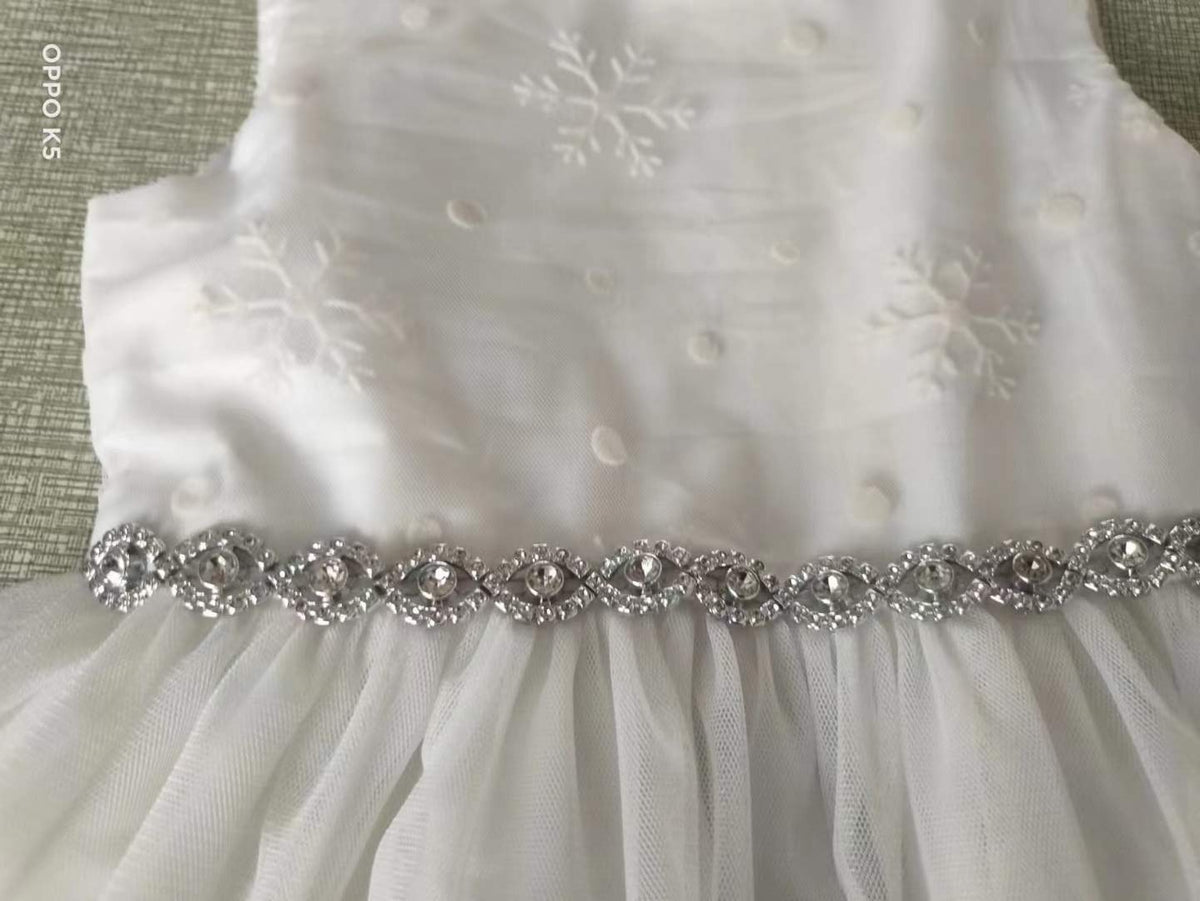 Girls Bridal Flower Girl White Tulle Dress A20144C