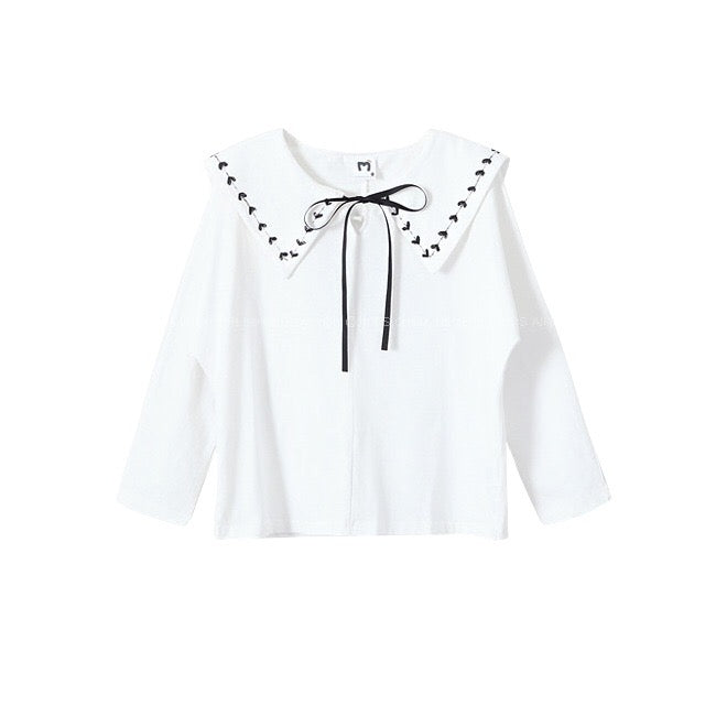 3-15Y Girls White Feminine Shirt G2104B (Mother size available)