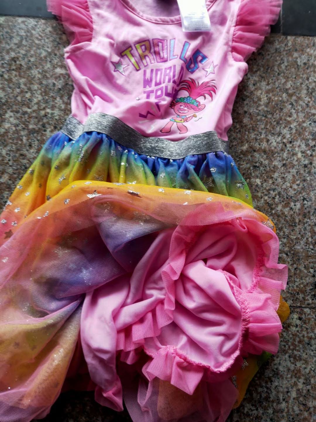 Girls Trolls Rainbow Tulle Dress A20137J