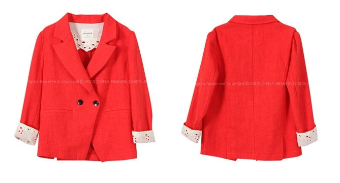 3-15Y Girls Red Blazer with Lace G2103M (Mother size available)