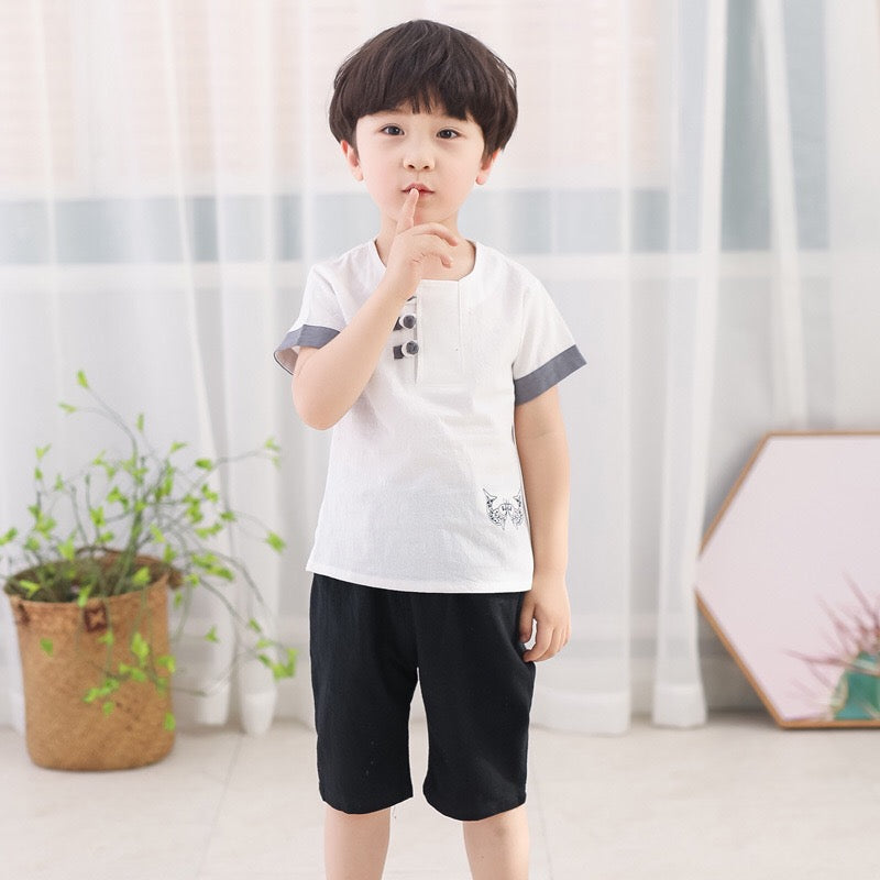 2-7Y Boys Kungfu Top and Bottom 2pcs Set A100C42I / Top only A100C13J