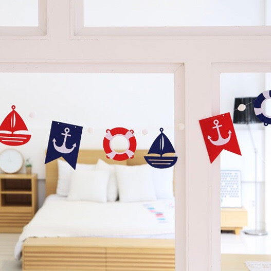 Party Flags Garland Set Nautical A7043K