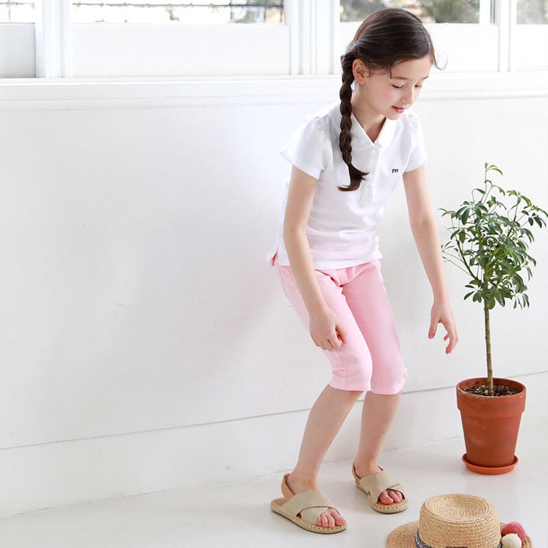 3-15Y Kids Pink Cropped Pants G21043D (Mother size available)