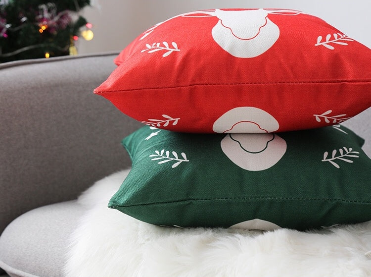 Linen Double Sided Printed Christmas Cushion Covers X658B