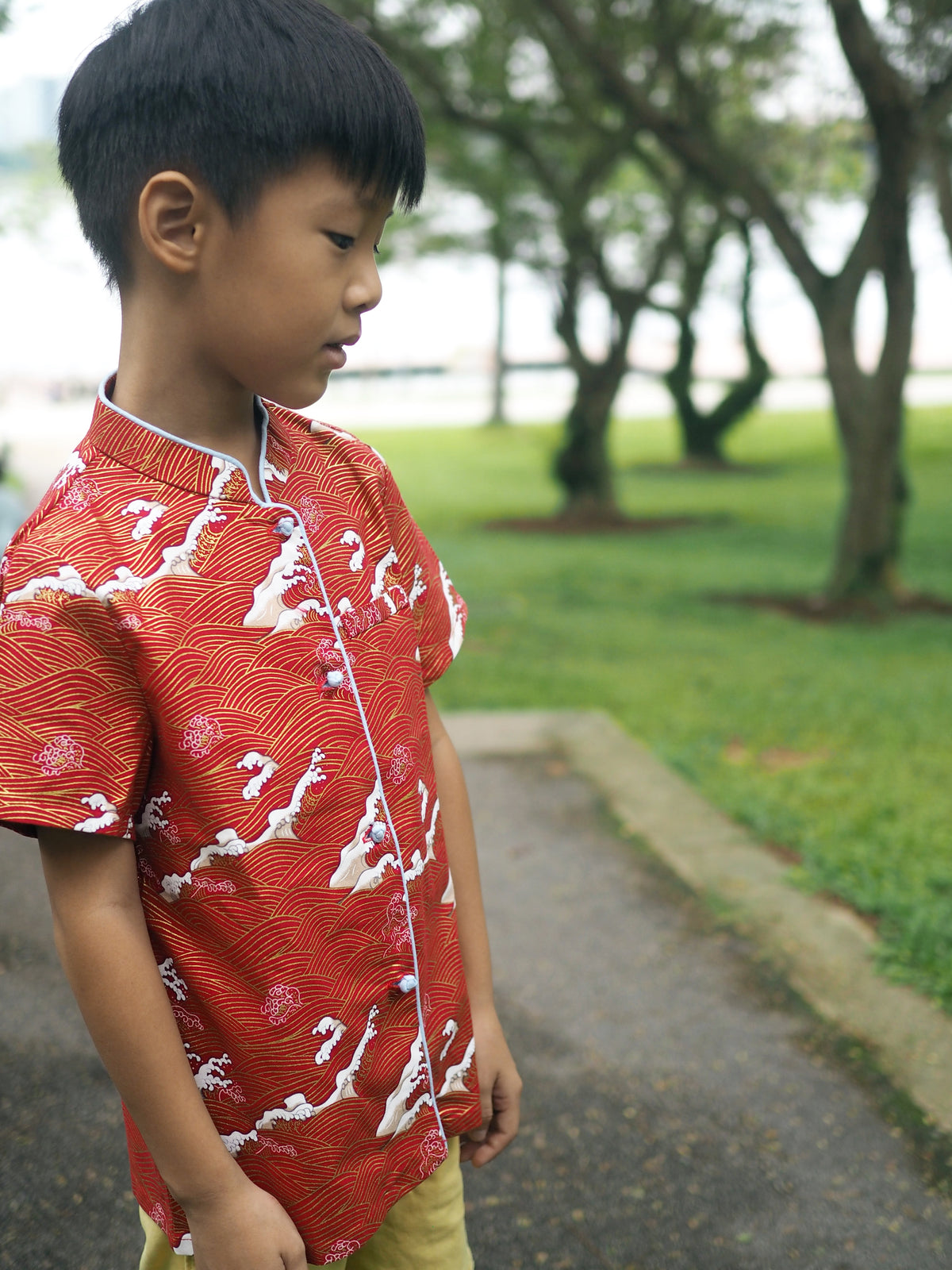 Chinese Wave Boys Mandarin Collar Shirt A200CEE22FS